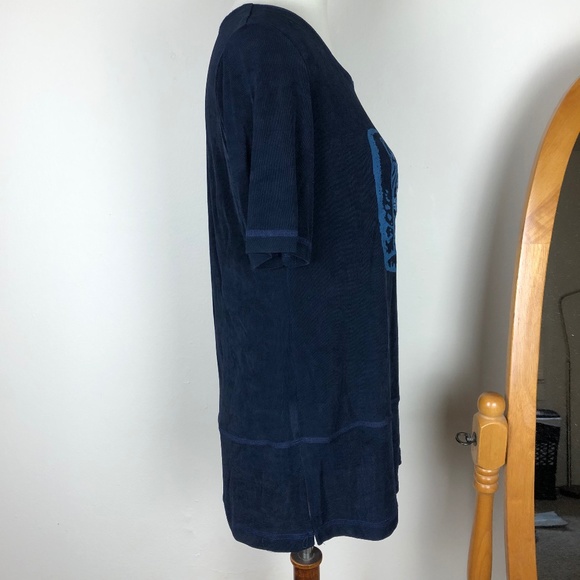 Knit Tee Abstract Graphic Navy Blue Size 8 Medium - Picture 8 of 10